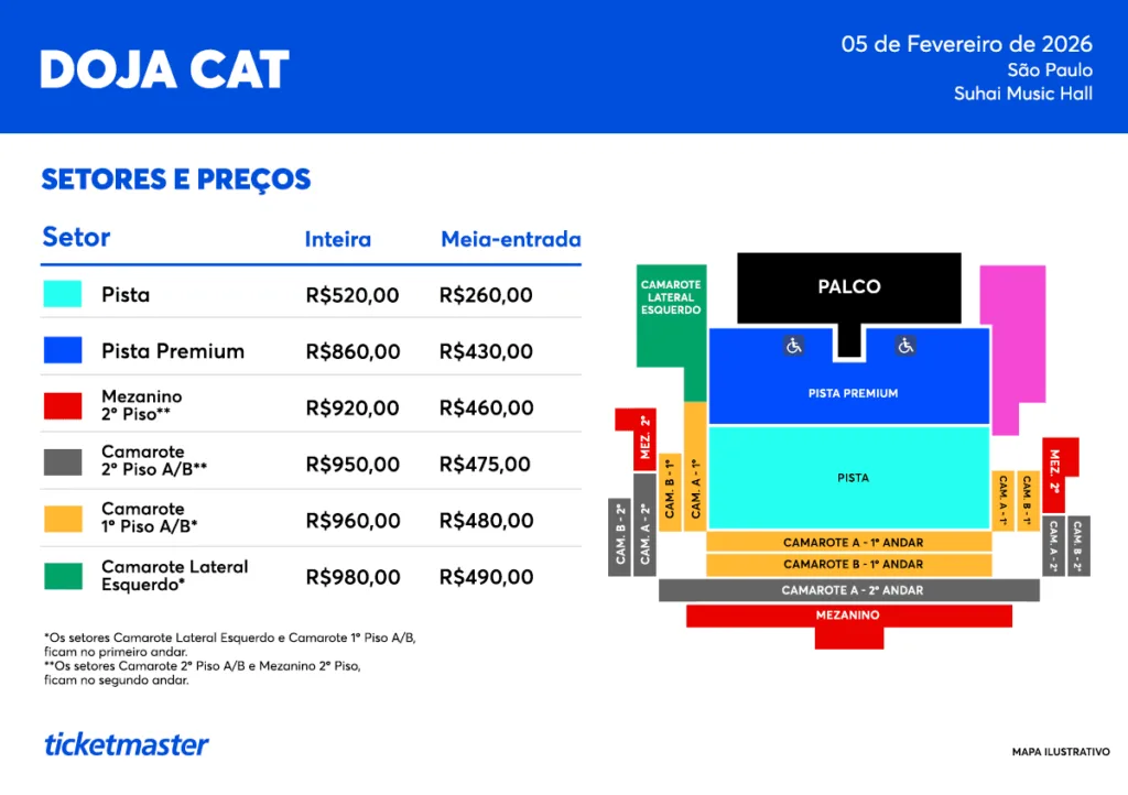 image-14-1024x722 Doja Cat ganha novo setor de pista em show no Brasil; veja preços atualizados