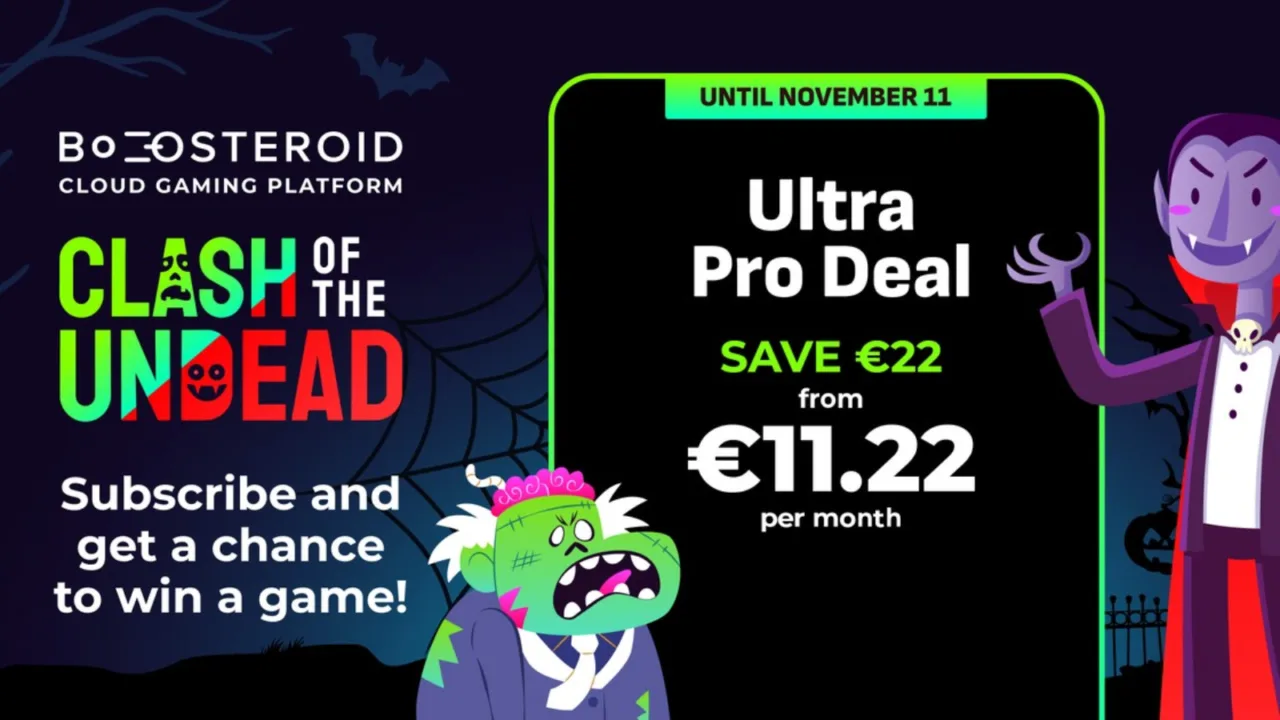 Boosteroid reduz preço do plano Ultra Pro por tempo limitado e sorteia jogos como V Rising e Dying Light